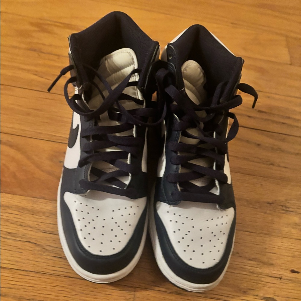 Navy and White Nike Dunk Retro High